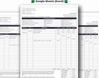 Auto Repair Estimate Template: Excel & Google Sheets (Digital Download)