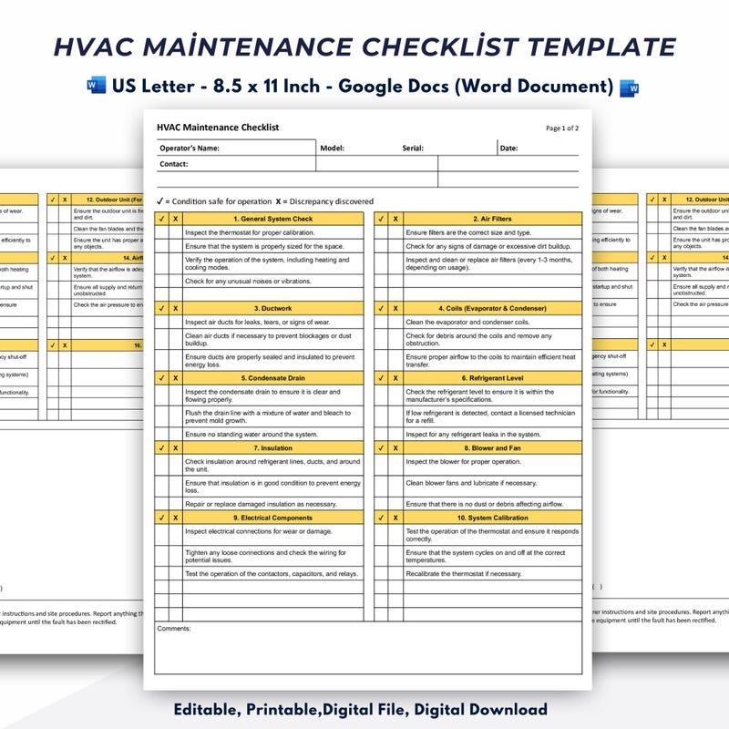 Printable Hvac Inspection Report.pdf Hvac Inspection Report - Etsy