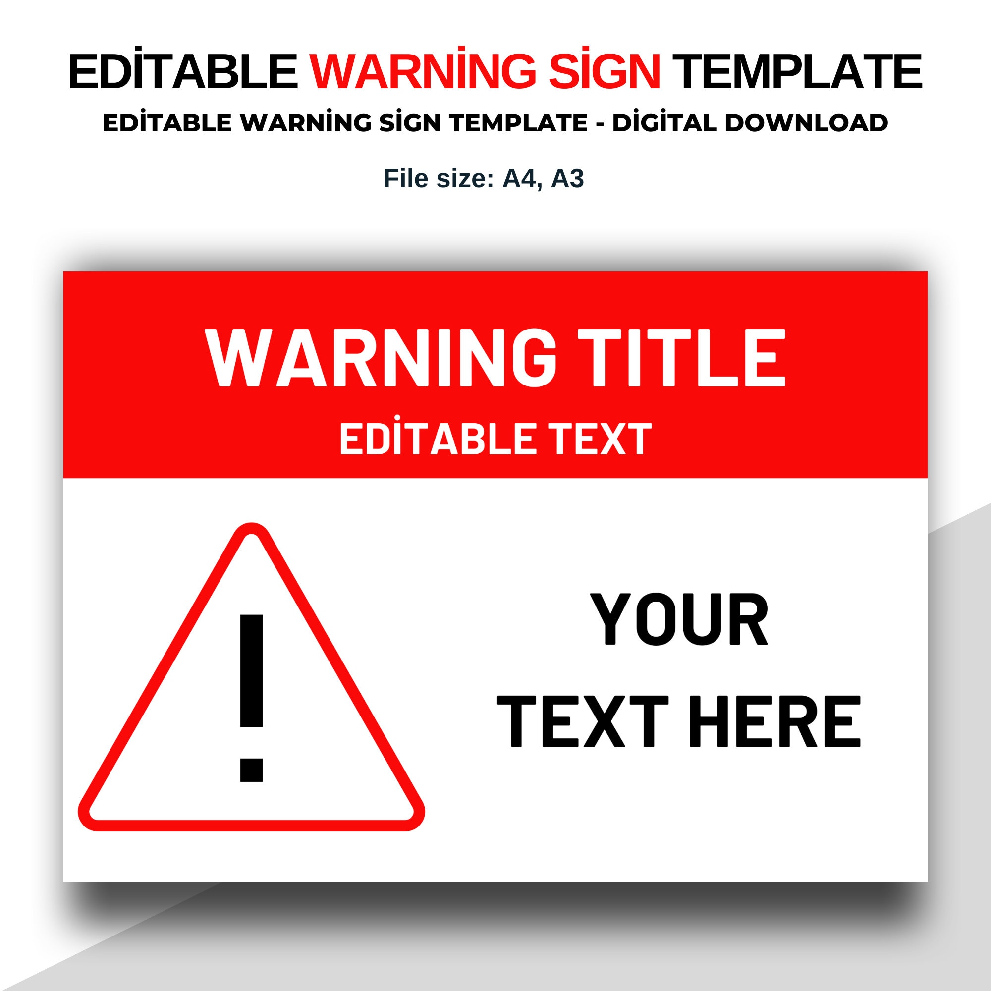 Editable Warning Sign Template Customizable Safety Alert Sign Etsy Editable Warning Sign Template Customizable Safety Alert Sign Etsy