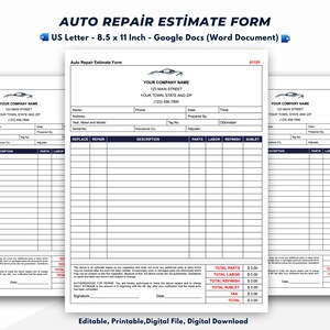 Kostenvoranschlag für die Autowerkstatt, Kostenvoranschlag für die Autowerkstatt