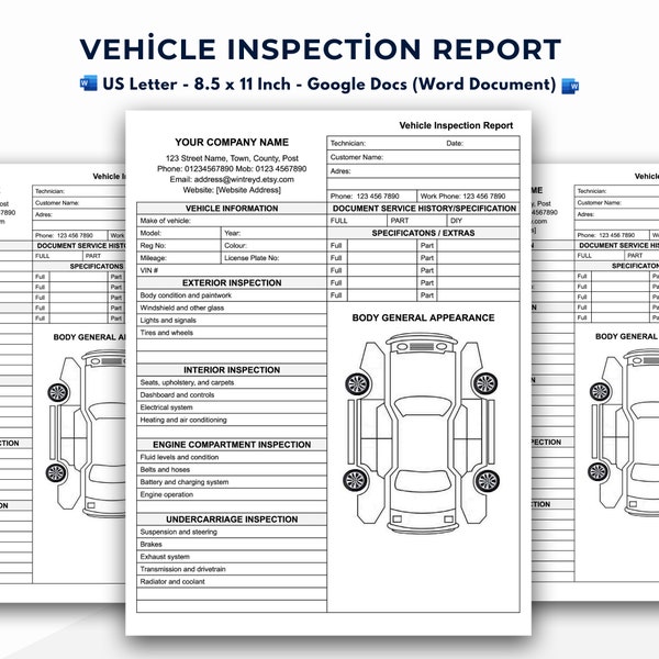 Driver's Vehicle Inspection Report Template Daily Pre-trip Inspection ...