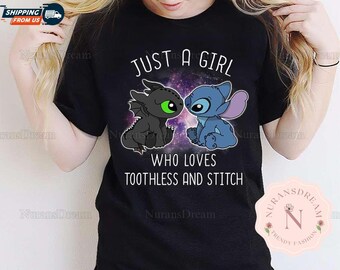 Chemise Stitch And Toothless, Juste une fille qui aime le sweat à capuche Stitch, Sweat-shirt Toothless, Ohana Means Chemise familiale, Chemise Disney Trip