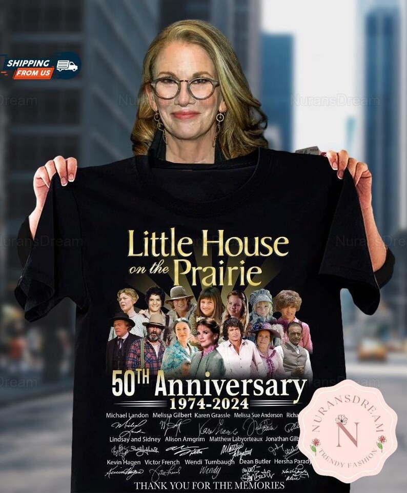 Little House On The Prairie 50 Years 1974 2024 Signatures Thank You For The Memories T-Shirt, Little House Movie Shirt, TV Show Shirt