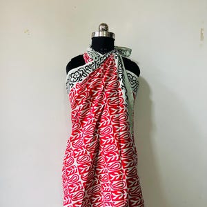 Hand Block Print Sarong, sarong beach wrap, cotton sarong, beach sarong,pareo sarong, beach wrap, boho sarong for women, Indian Beach Sarong