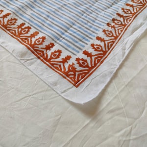 Handblockdruck-Bandana, erdige Unisex-Bandanas, 100% Baumwolle, Kopfwickel, Paisley-Blumen, quadratischer Schal, Geschenke für Hunde und Katzen, Block-Bandanas