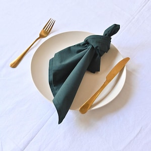 200 Pack Forest Green Napkin,Cotton napkins, Kitchen Napkin, Green Washable Wedding Napkins Cotton Party Napkins Stonewashed Wedding Napkin