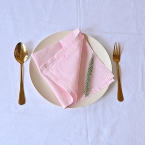 Servilletas de tela de color rosa ruborizado, servilletas de boda de algodón de color rosa ruborizado, servilletas de tela de algodón suave y lavada, servilletas de algodón para la cena, servilletas de mesa de color rosa ruborizado