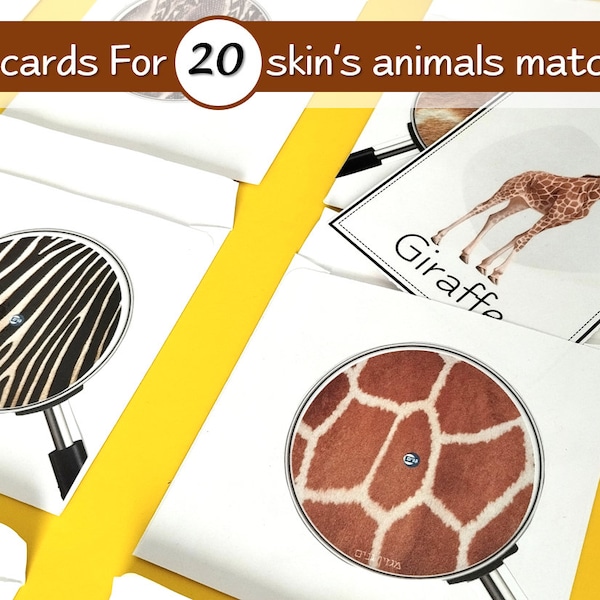 Animal skin Matching cards, Educational Preschool Printable Game and Activity