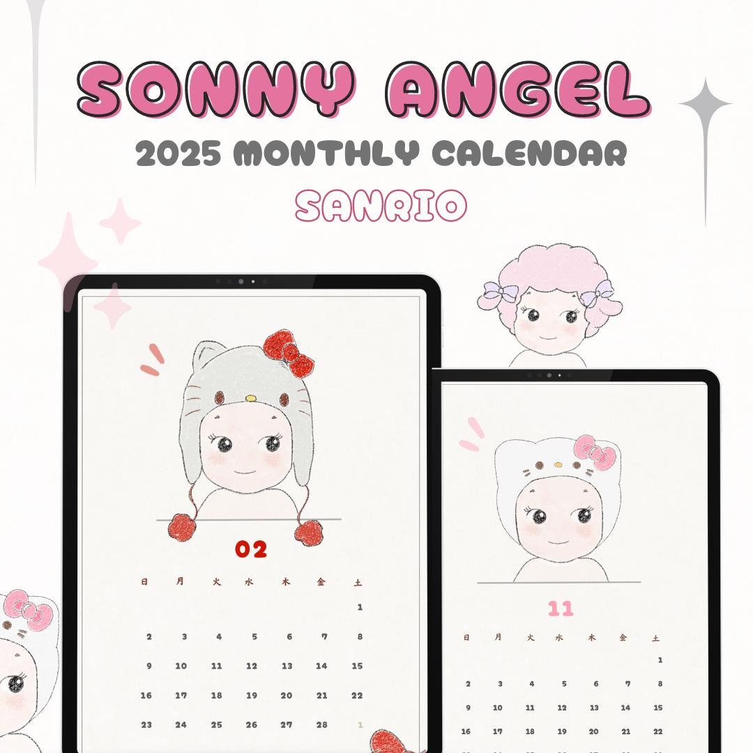 Sonny Angel Calendar Digital Planner 2025 Cute Japanese Style Kawaii