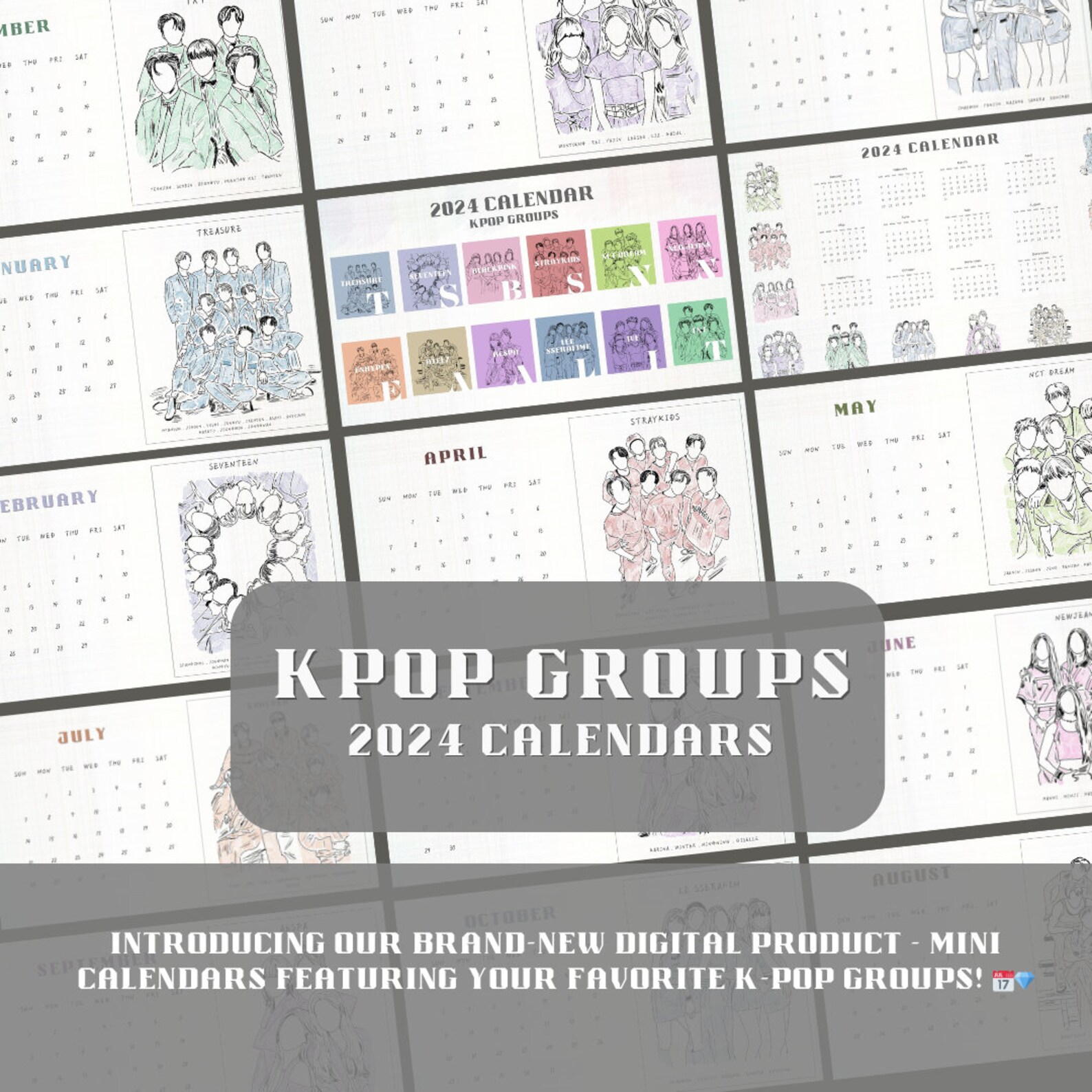 Digital Kpop Calendar 2024 Calendar Printable Pdf Etsy Canada