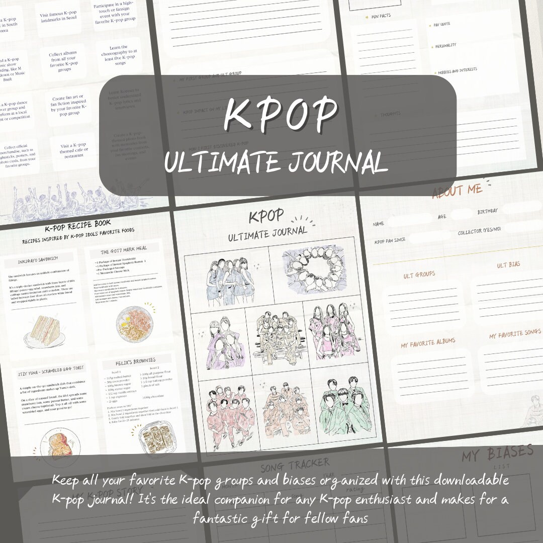 Ultimate Kpop Journal Printable Digital Kpop Journal and Calendar 2024 ...