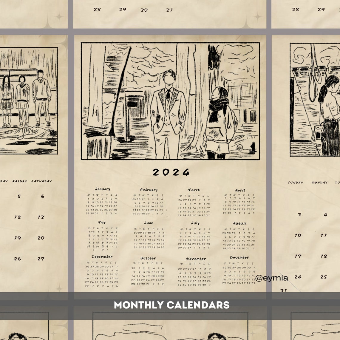 Digital Kdrama Calendar 2024 Calendar Printable Pdf Goodnotes for