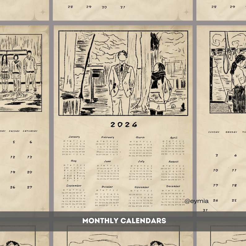 Digital Kdrama Calendar 2025 Calendar Printable Pdf Goodnotes for