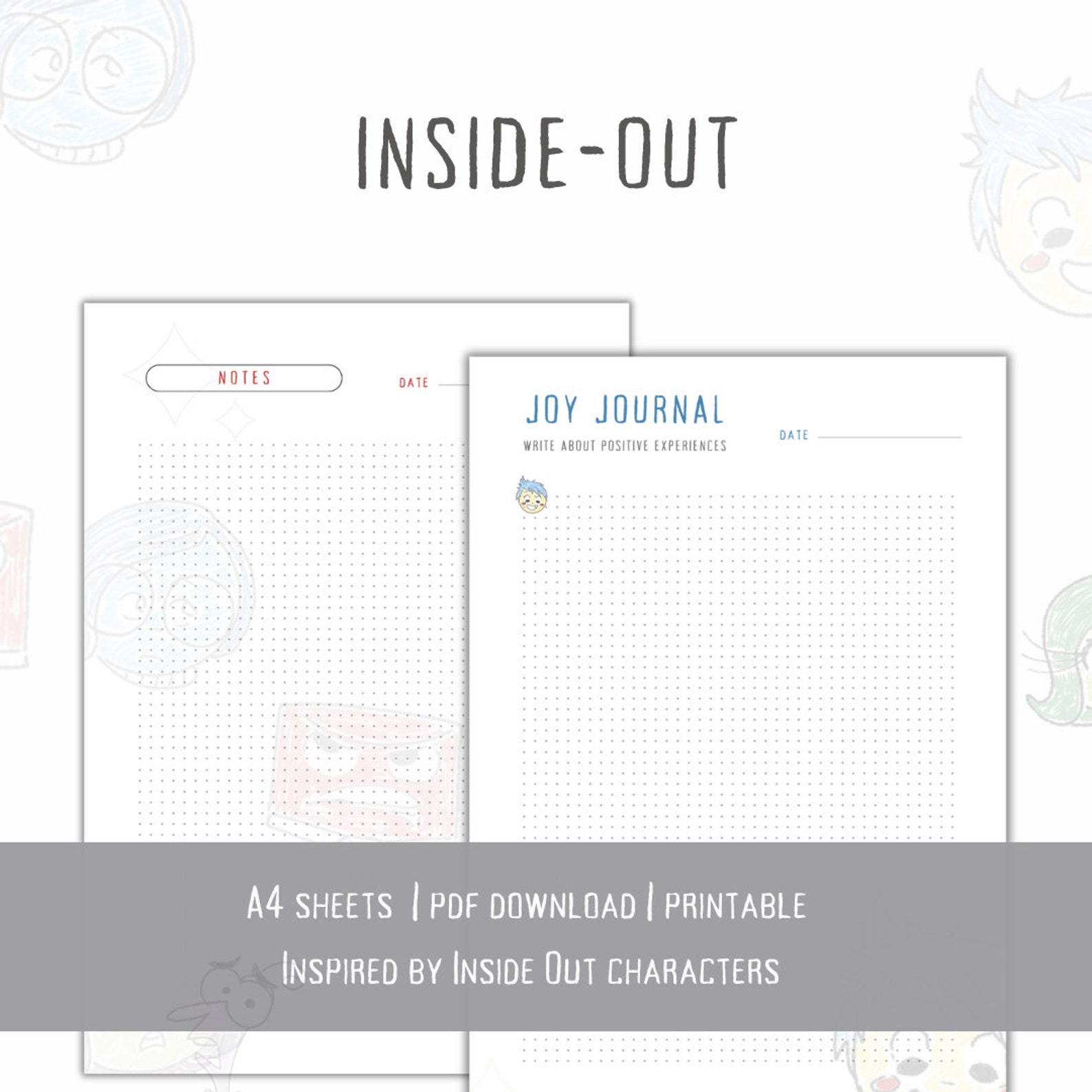 Inside Out Mood Tracker Emotion Tracker Template Daily Planner Digital Inside Out Mood Tracker Emotion Tracker Template Daily Planner Digital