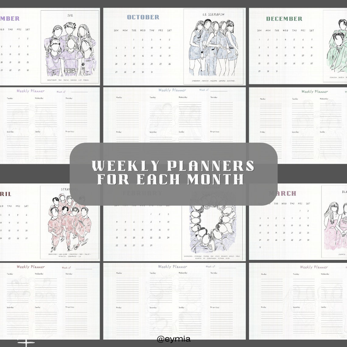 Digital Kpop Calendar 2024 Calendar Printable Pdf - Etsy Canada