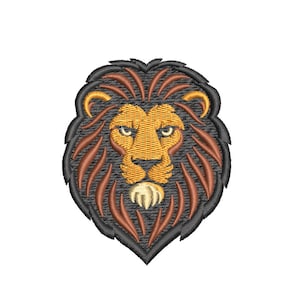 ライオンヘッド刺繍デザイン – 野生動物の機械刺繍パターン – ジャングルキングステッチファイル – 即時ダウンロード – DST PES EXP形式