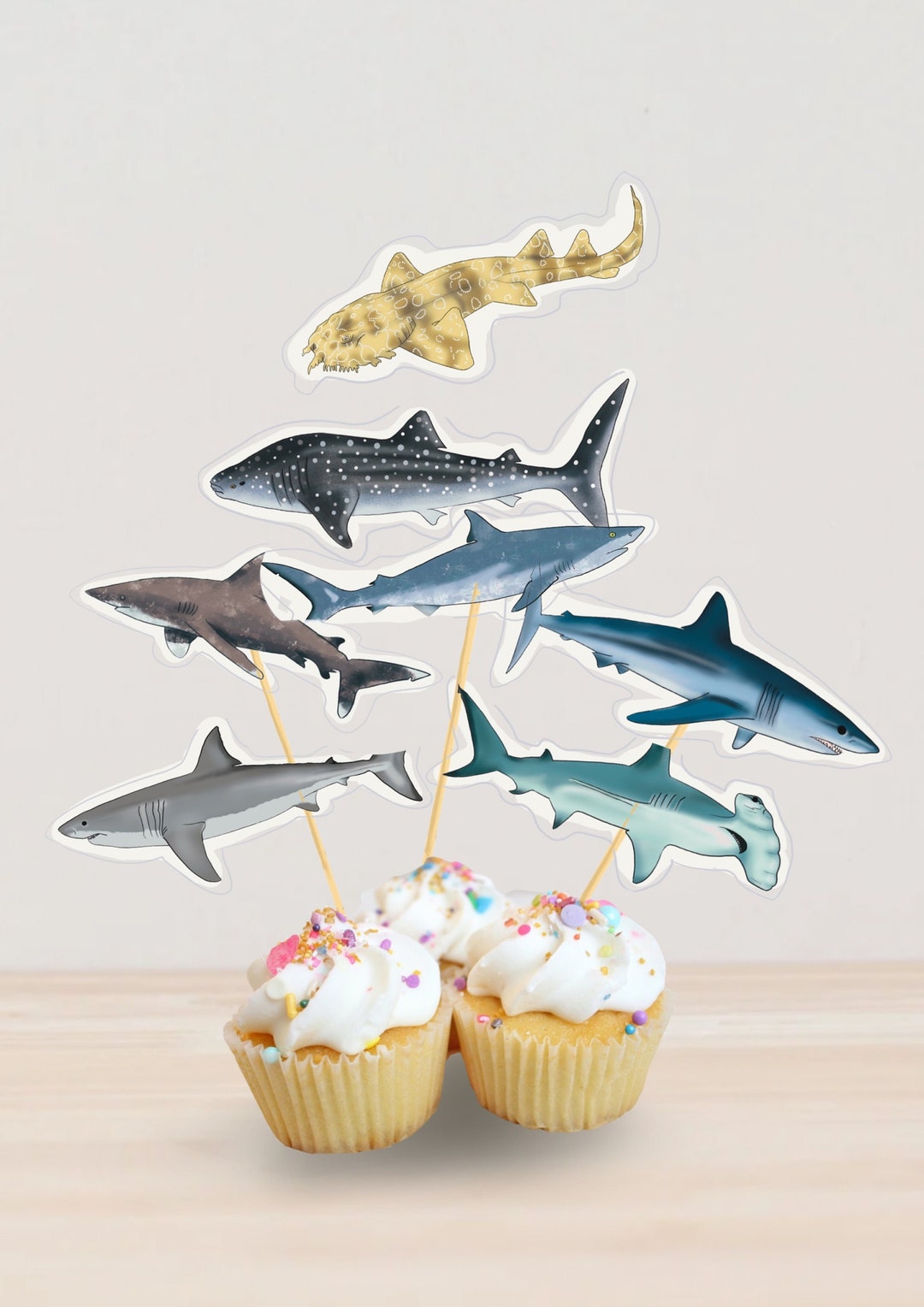 Shark Centerpieces Birthday Party Top 5 Sharks in the Sea Digital
