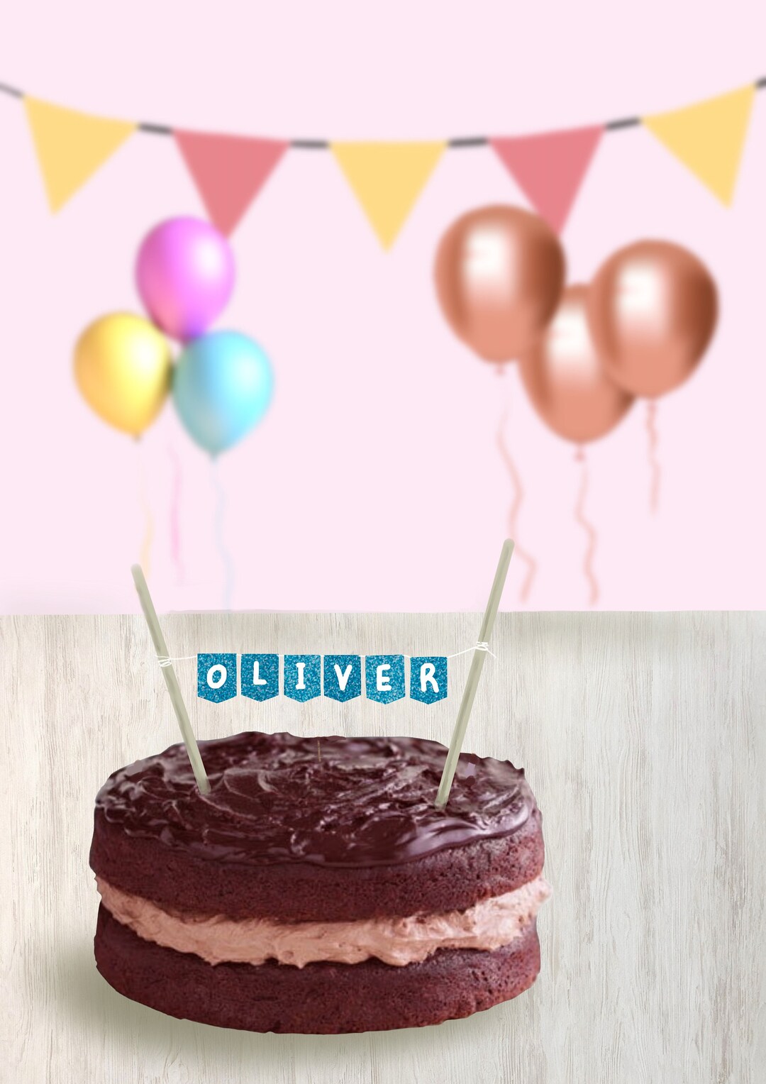 Printable Party Cake Banner Letters and Numbers Birthday Party Birthday