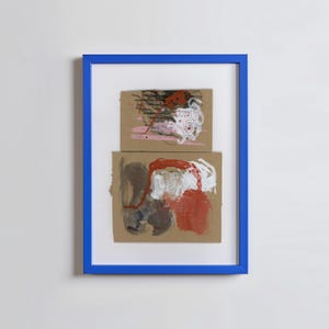 Arte de parede imprimível em papelão reciclado, decoração de parede contemporânea em tons de marrom, download digital expressivo moderno, decoração de parede neutra para escritório