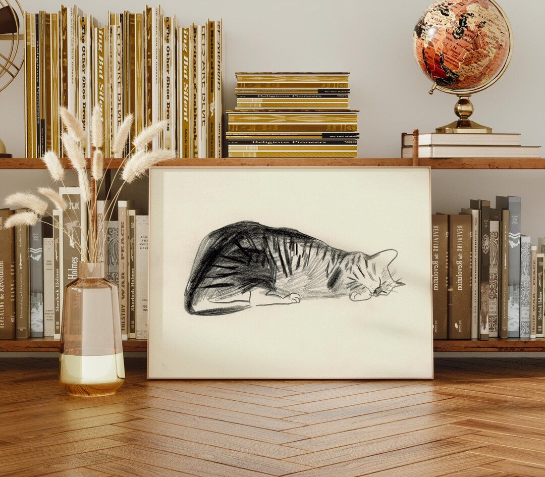 Charming Cat Lover Wall Art for Home, Office, and Airbnb - High Quality ...