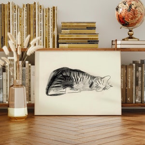 Charming Cat Lover Wall Art for Home, Office, and Airbnb - High Quality Canvas Print - Perfect Gift for Cat Enthusiasts