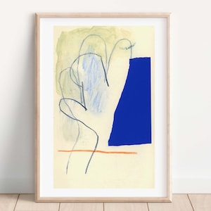 Blue Abstract Wall Art Print, Cubicle Decor, Home Office Print, Work From Home Art Decor, Workplace Wall Decor, Office Worker Gift