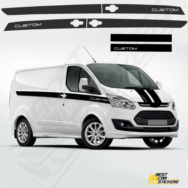 Ford Custom SWB Side Racing Stripe Car Stickers  Graphics Vinyl Van Decal Made In UK