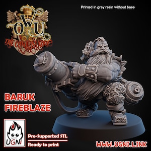 Baruk Fireblaze - UGNI Fantasy Football Star Player Bowl, Dwarf, Cannon, Thrower, Human,