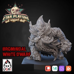 Bromindal - White bearded Dwarf UGNI Fantasy Football Star Player Bowl