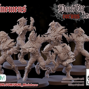 Extra Linemen x6 Mirrored for Dark Elves Corvus Cabal Fantasy Football Team Bowl, UGNI, Dark Elf, Witches, Assassins