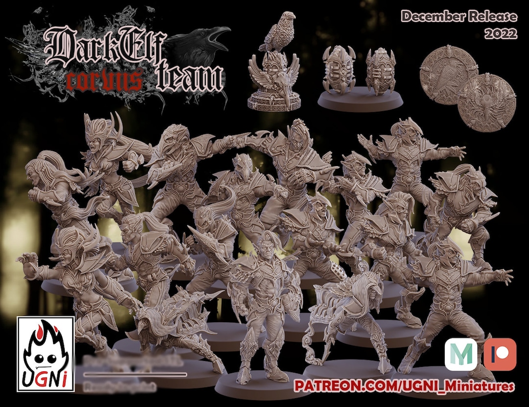 Dark Elves Corvus Cabal Fantasy Football Team Compatible With Etsy dark-elves-corvus-cabal-fantasy-football-team-compatible-with-etsy