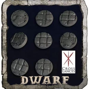 Dwarf Hold Style 3d gedruckte Basen 32 mm mit Magnetloch x8, x16 - Crosslances