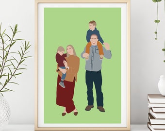 Retrato de cara, ilustración personalizada, ilustración fotográfica, regalo personalizado, retrato personalizado, retrato de pareja, regalo de novia, regalo de novio