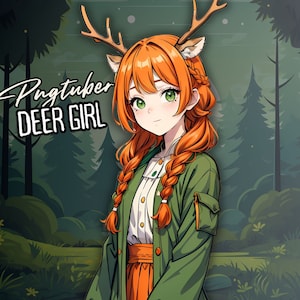 FREE trial,Redhead PNGTUBER  | Premade Reactive Female model with Orange hair For Streamers & Vtuber, Girl Pngtuber