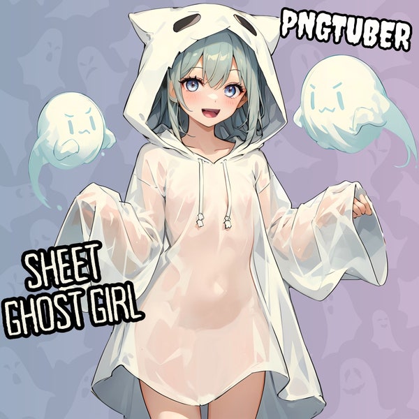 Sheet Ghost Girl PNGTUBER | Halloween Streamers  | Premade Female Model | Haunted Mode Activated | Cute  & Spooky