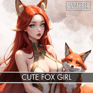 PNGTUBER Rubin FUCHS Mädchen | Rothaarige Frau Png Knollen | Gebrauchsfertig | VTuber, Twitch, Premade 2D Objekt | 4 Ausdrücke | 16 Png