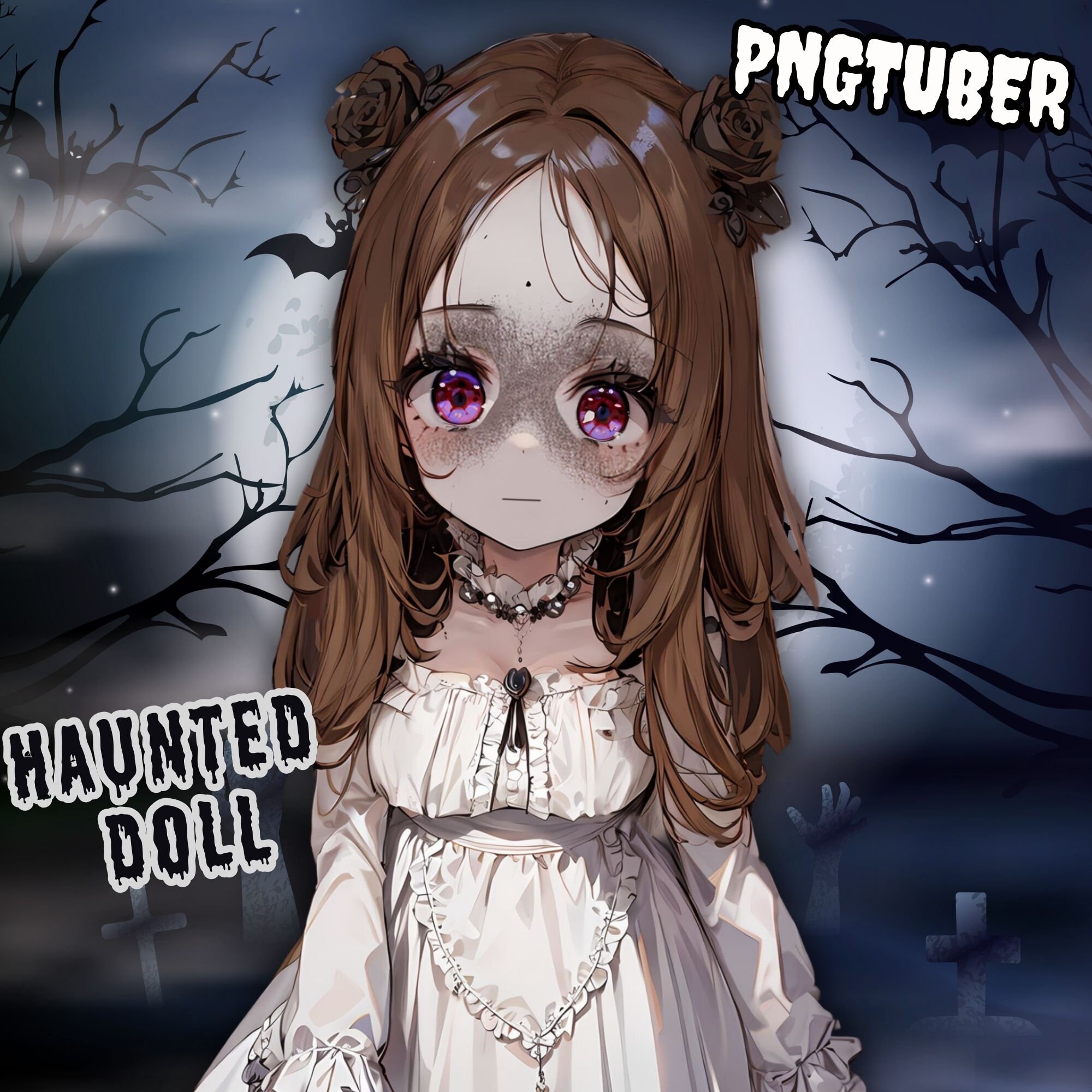 PNGTUBER ACHTERHAKTE POP | Halloween-streaming | Premade meisjesmodel | Spookachtige vrouwelijke pngtuber