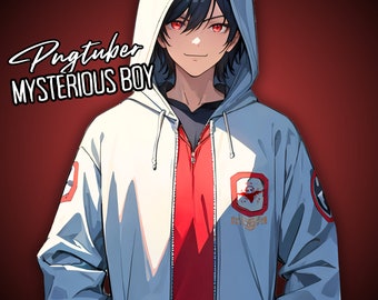 Evil Hoodie Boy PNGTUBER, Male Model, Premade for Streamers & Vtubers, Transforms Into Evil Mode