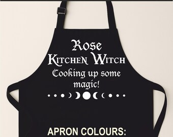 Personalised Kitchen Witch Apron with Pockets – Witchy Cooking Design