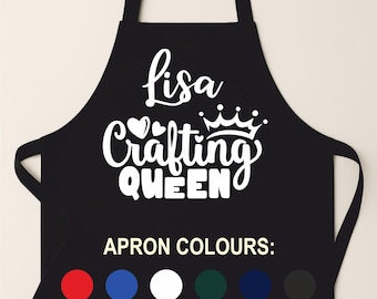 Personalised Crafting Queen Apron with Pockets – Craft Gift