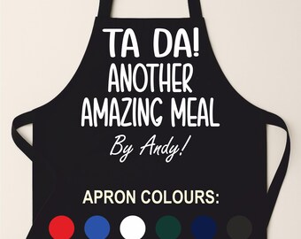 Personalised Funny Cooking Apron with Pockets – Ta Da Design