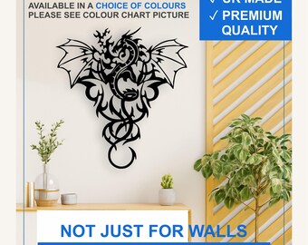 Dragon Vinyl Wall Decal – Matte Fantasy Gothic Sticker (Black, White, More)