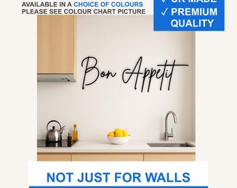 Bon Appetit Vinyl Wall Decal – Black Matte Kitchen Quote Sticker