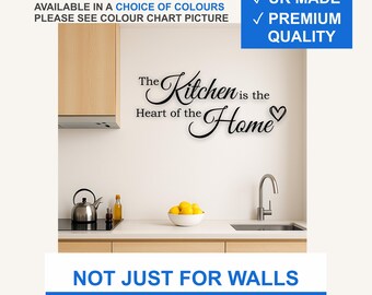 Kitchen is the Heart of the Home Vinyl Wall Decal – Matte Black Quote Sticker