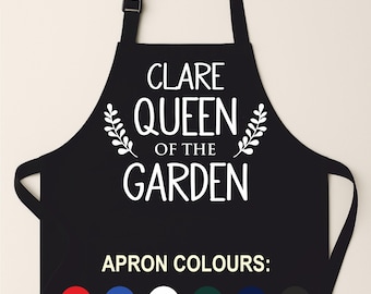 Personalised Queen of the Garden Apron with Pockets – Gardening Design