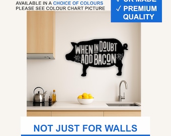 When in Doubt Add Bacon Vinyl Wall Decal – Matte Black Kitchen Quote Sticker