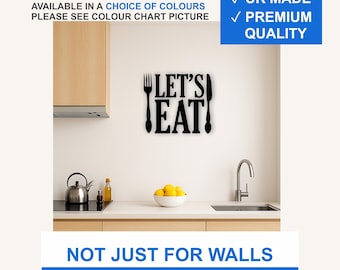 Let’s Eat Vinyl Wall Decal – Matte Kitchen Quote Sticker (Black, White, More)