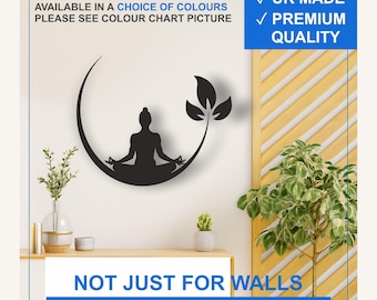 Yoga Meditation Vinyl Wall Decal – Matte Zen Wellness Sticker (Black, White, More)