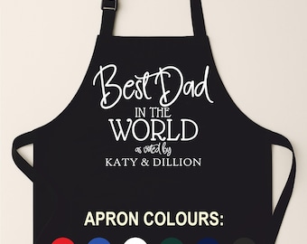 Personalised Dad Apron with Pockets – Custom Name Cooking Gift for Him