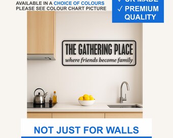 The Gathering Place Vinyl Wall Decal – Matte Quote Sticker (Black, White, More)